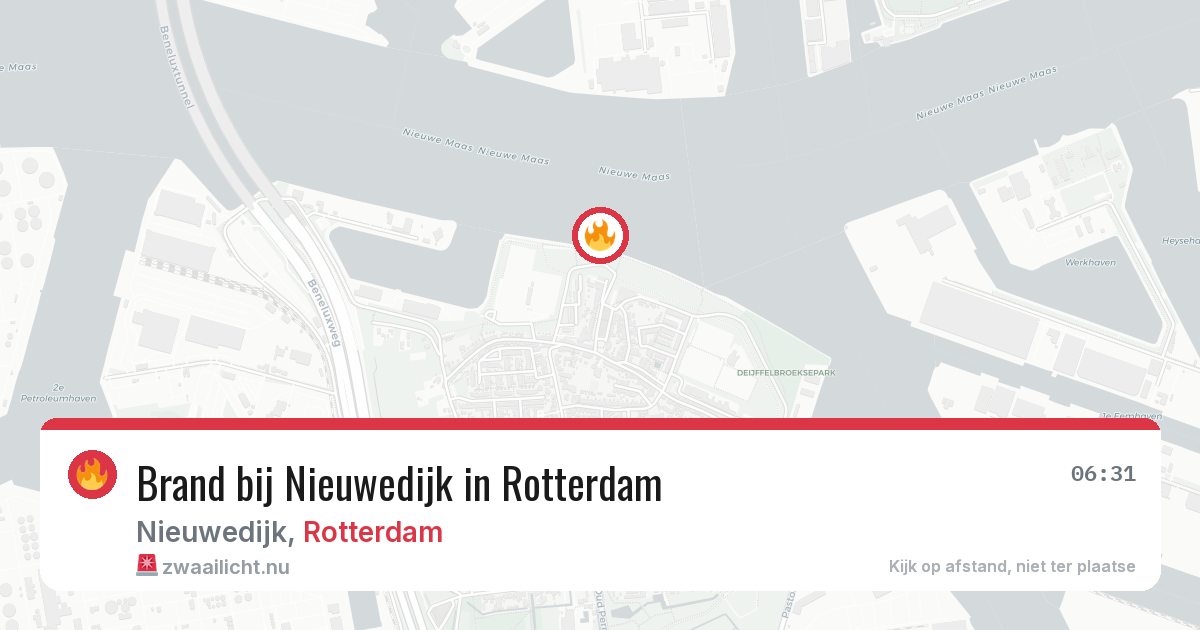 Brand bij Nieuwedijk in Rotterdam — 24 mrt 2026