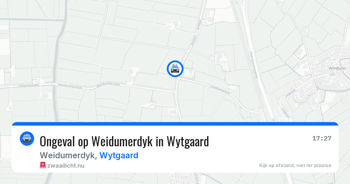Ongeval op Weidumerdyk in Wytgaard — 9 mei 2026