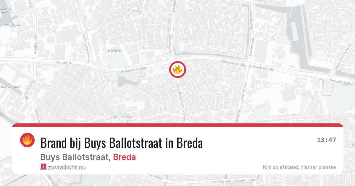 Brand bij Buys Ballotstraat in Breda — 8 jun 2026