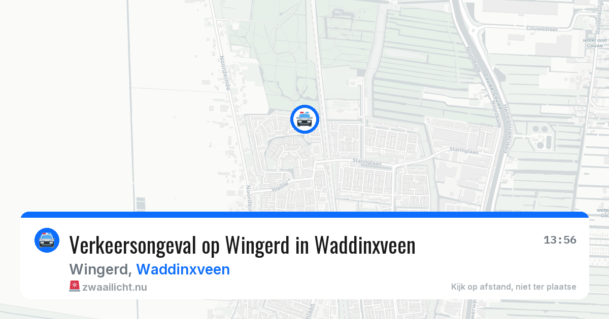 Verkeersongeval op Wingerd in Waddinxveen — 15 mrt 2026