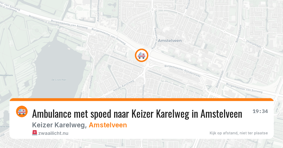 Ambulance met spoed naar Keizer Karelweg in Amstelveen — 18 mei 2026