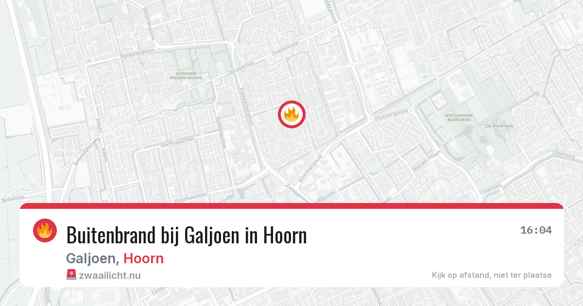 Buitenbrand bij Galjoen in Hoorn — 23 jul 2026