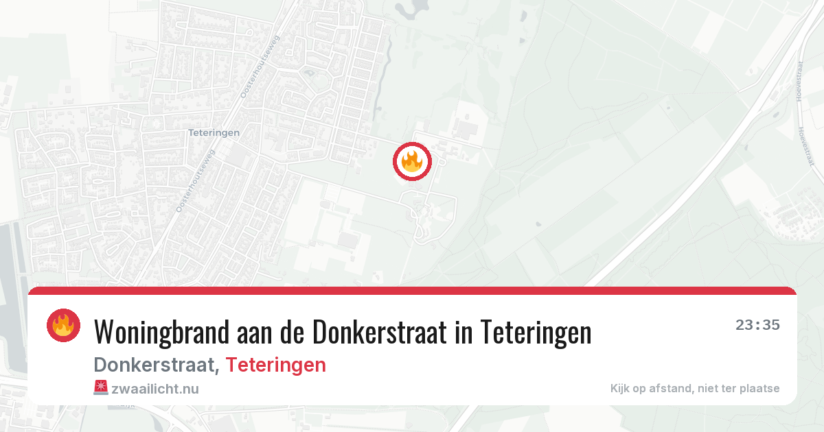 Woningbrand aan de Donkerstraat in Teteringen — 7 jun 2026