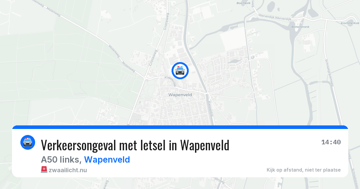 Verkeersongeval met letsel in Wapenveld — 7 mrt 2026