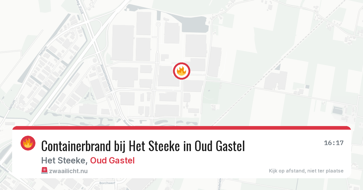 Containerbrand bij Het Steeke in Oud Gastel — 13 jul 2026