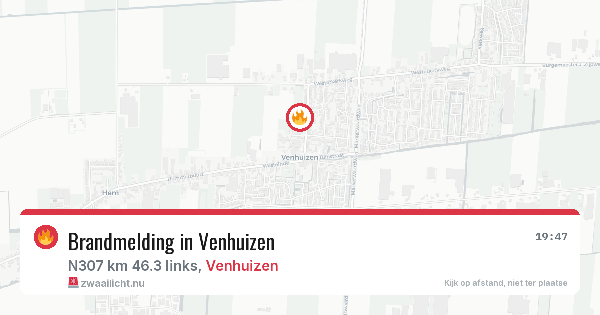 Brandmelding in Venhuizen — 16 jul 2026