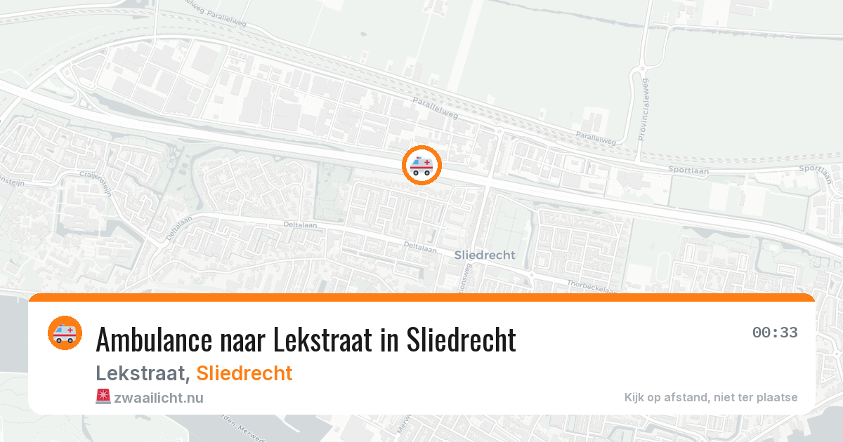 Ambulance naar Lekstraat in Sliedrecht — 20 jul 2026