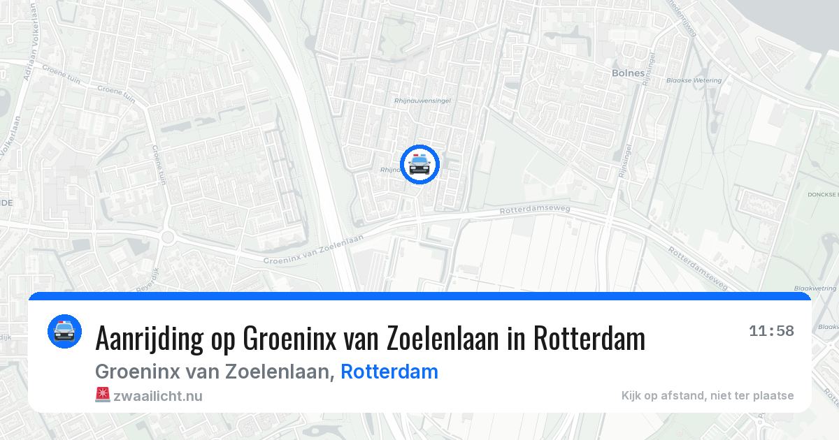 Aanrijding op Groeninx van Zoelenlaan in Rotterdam — 22 jul 2026