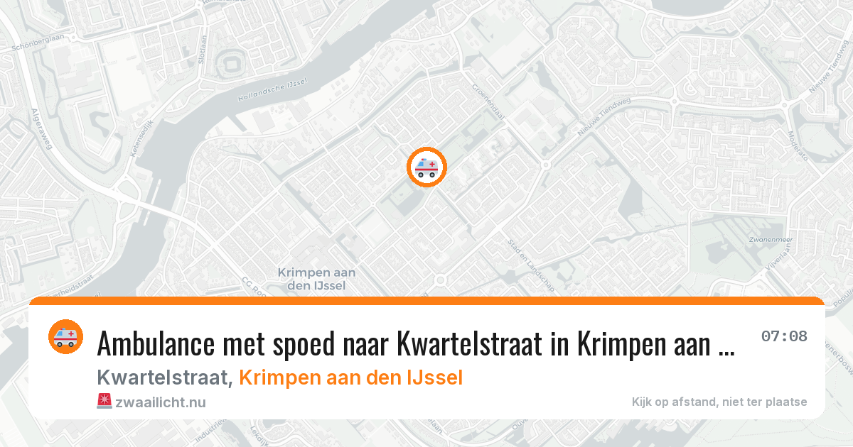 Ambulance met spoed naar Kwartelstraat in Krimpen aan den IJssel — 16 jul 2026
