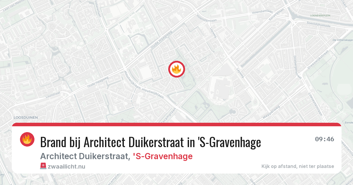 Brand bij Architect Duikerstraat in 'S-Gravenhage — 25 mei 2026