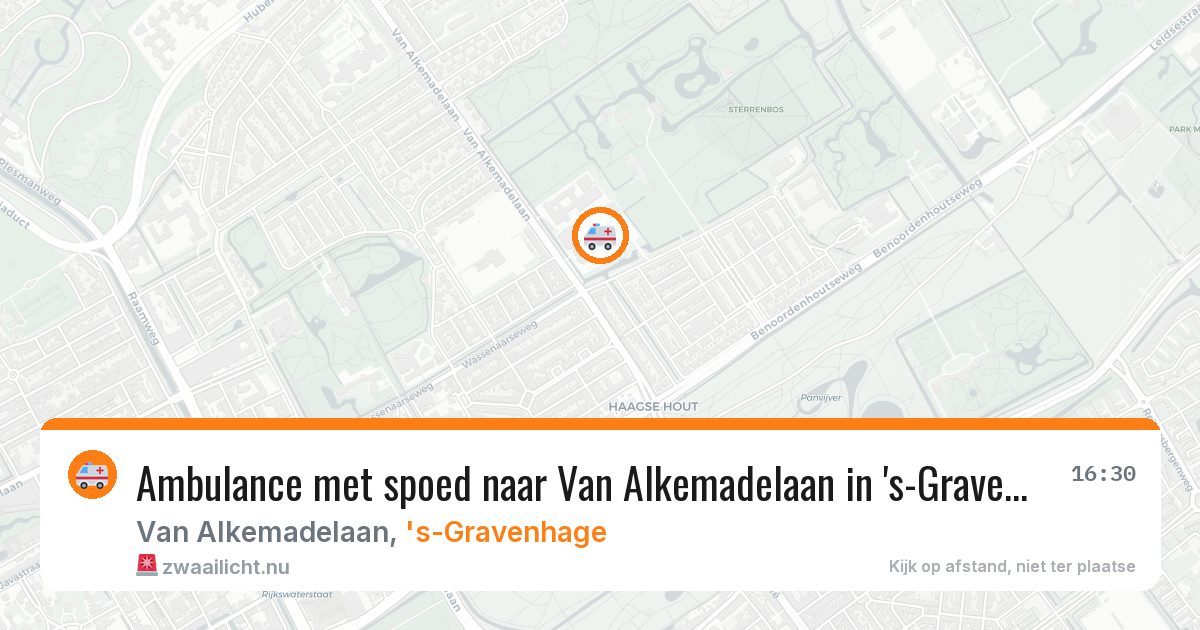 Ambulance met spoed naar Van Alkemadelaan in 's-Gravenhage — 16 jul 2026