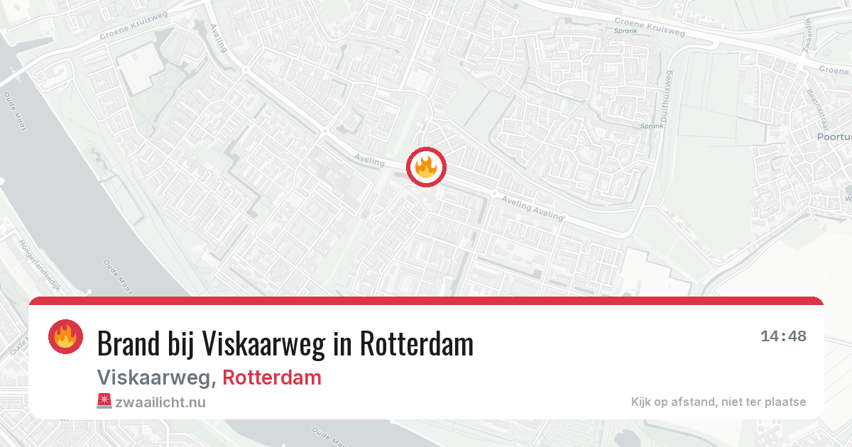 Brand bij Viskaarweg in Rotterdam — 16 mei 2026
