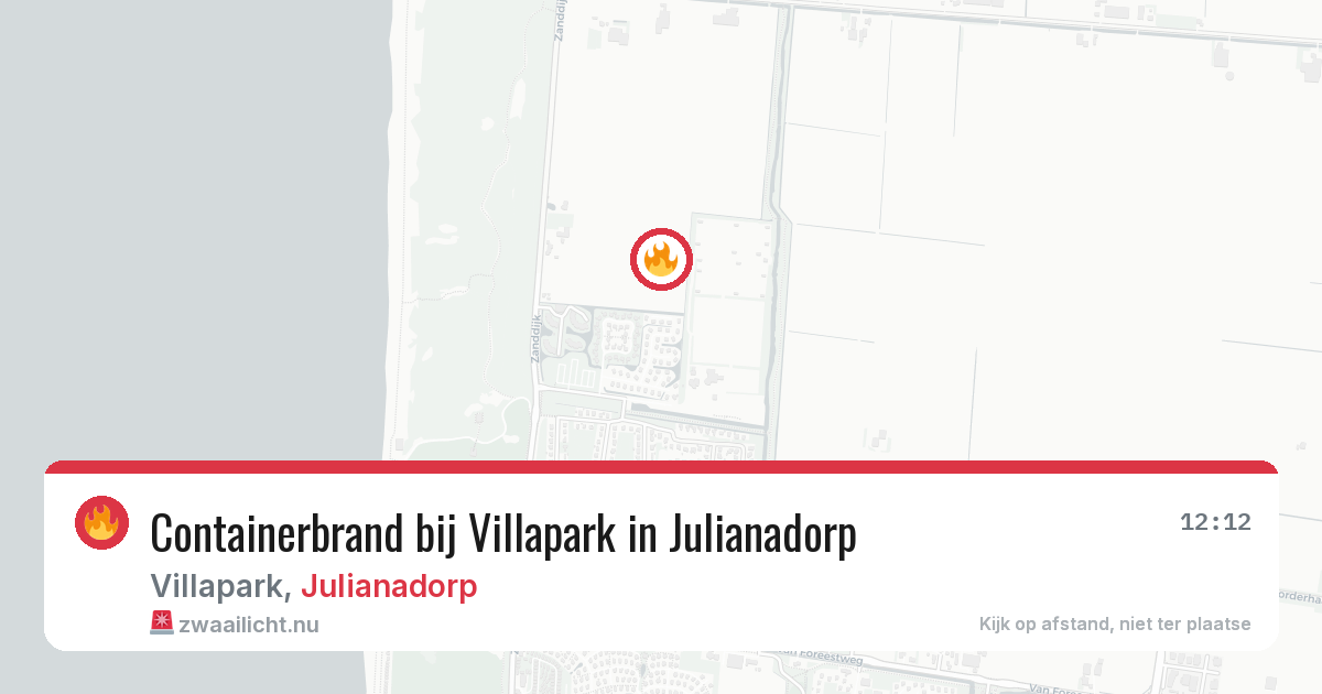 Containerbrand bij Villapark in Julianadorp — 21 mei 2026