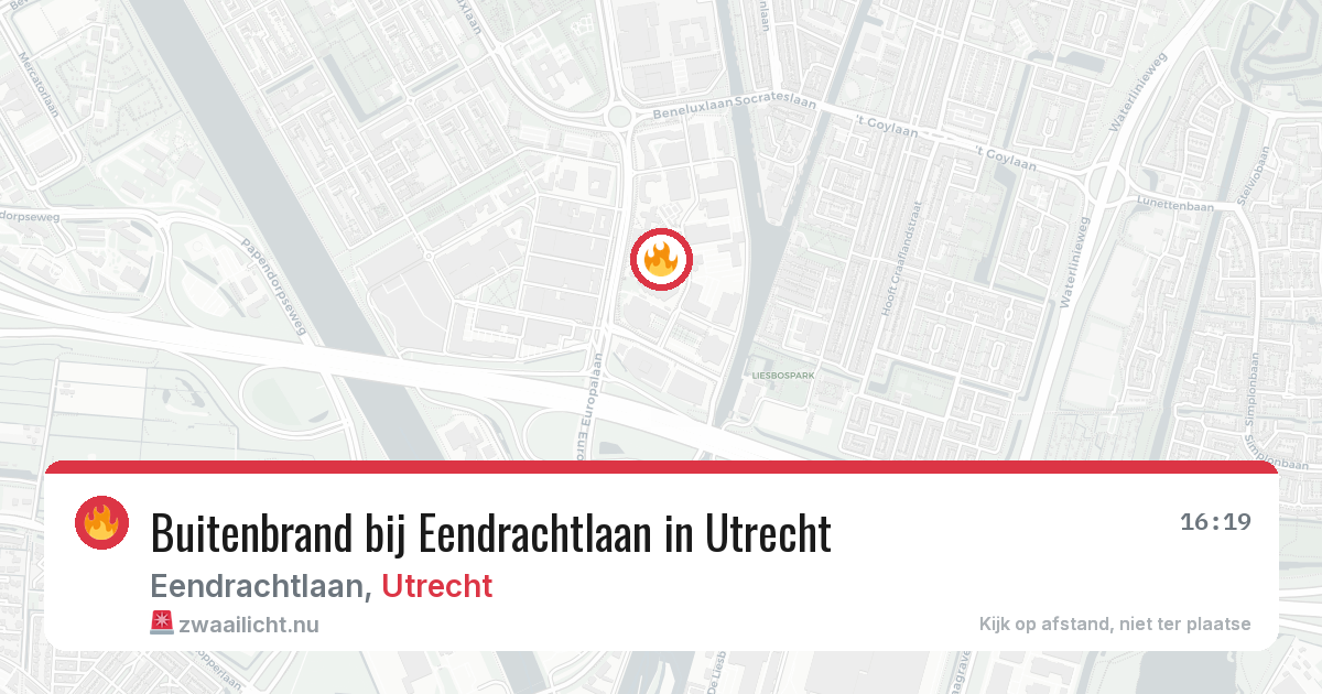 Buitenbrand bij Eendrachtlaan in Utrecht — 19 jul 2026
