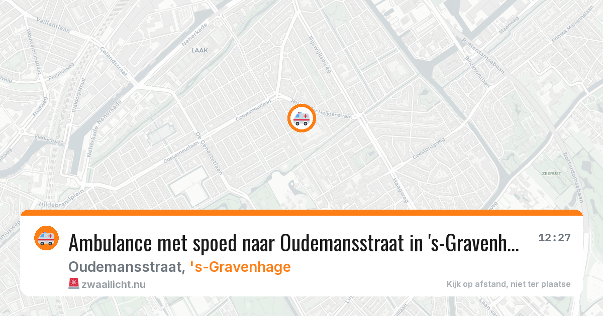 Ambulance met spoed naar Oudemansstraat in 's-Gravenhage — 14 jul 2026