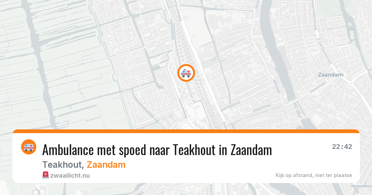 Ambulance met spoed naar Teakhout in Zaandam — 9 jul 2026