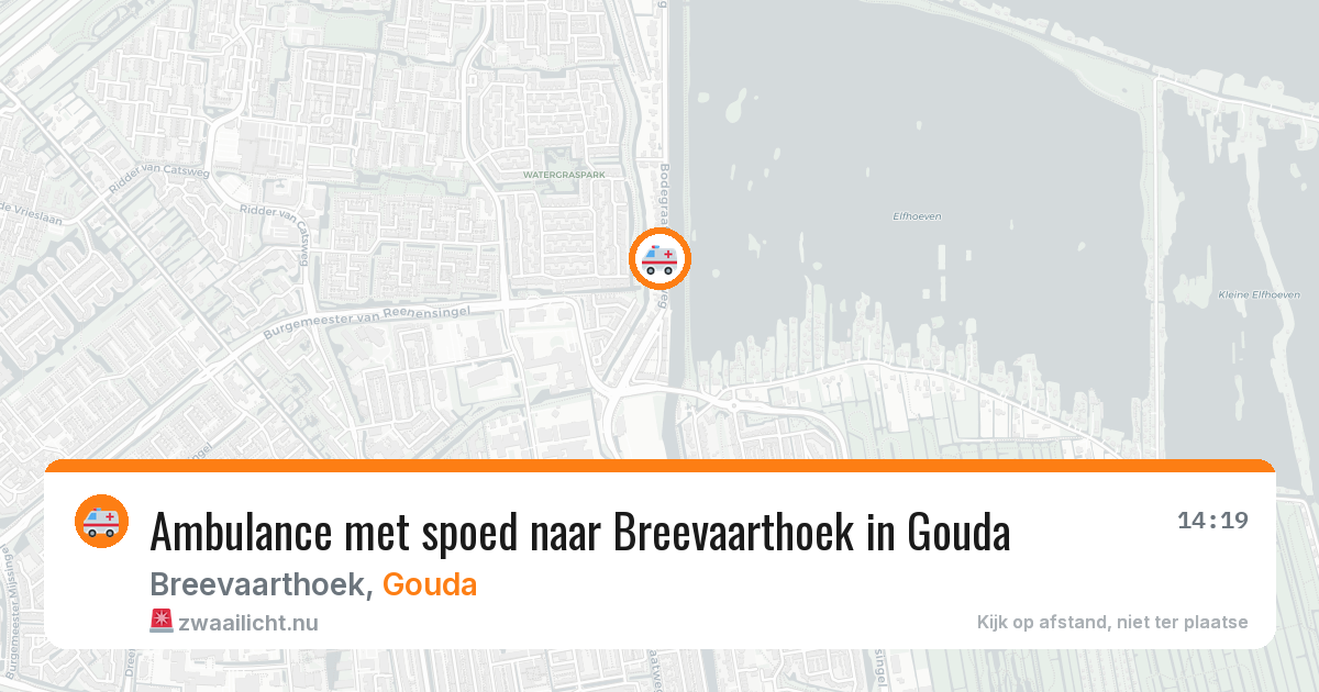 Ambulance met spoed naar Breevaarthoek in Gouda — 12 jul 2026
