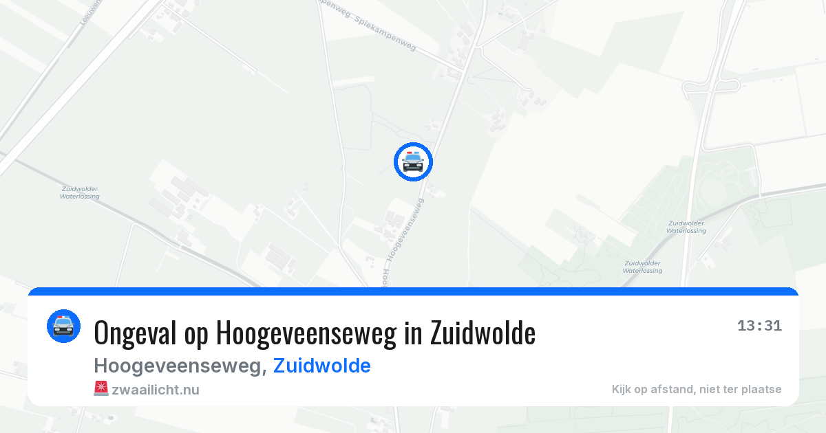 Ongeval op Hoogeveenseweg in Zuidwolde — 29 apr 2026