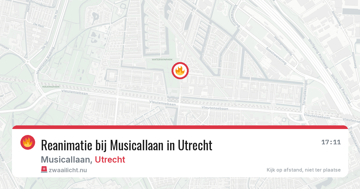 Reanimatie bij Musicallaan in Utrecht — 19 jul 2026