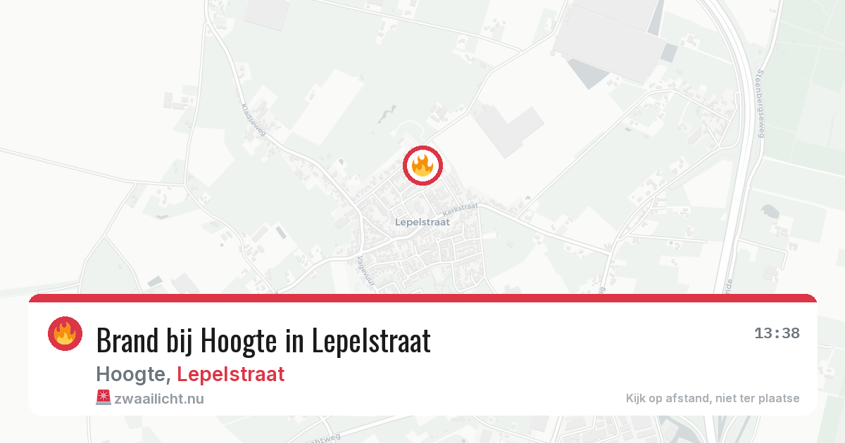 Brand bij Hoogte in Lepelstraat — 16 jul 2026
