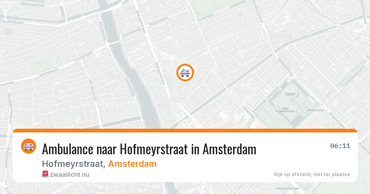 Ambulance naar Hofmeyrstraat in Amsterdam — 19 jul 2026