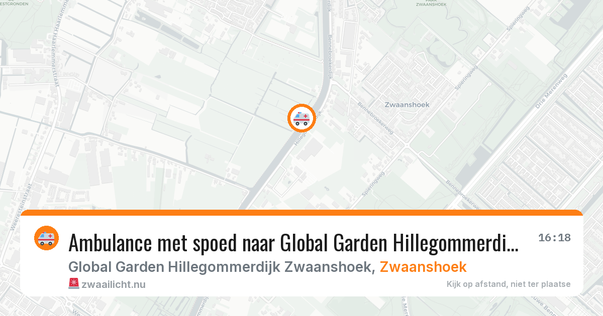 Ambulance met spoed naar Global Garden Hillegommerdijk Zwaanshoek in Zwaanshoek — 7 jun 2026