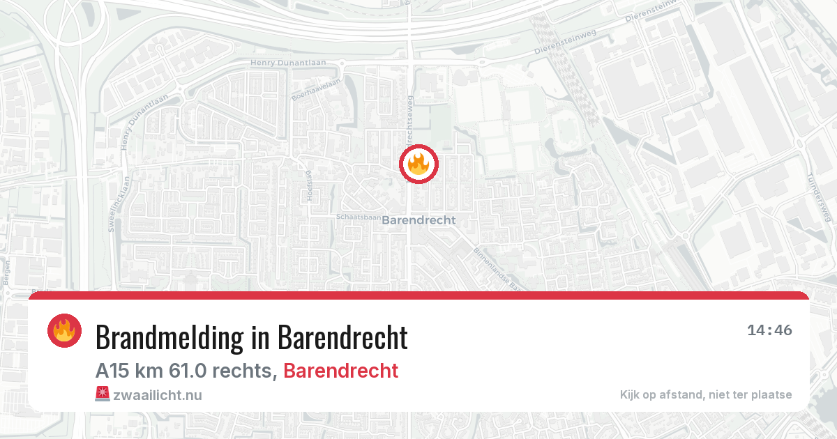 Brandmelding in Barendrecht — 15 jul 2026