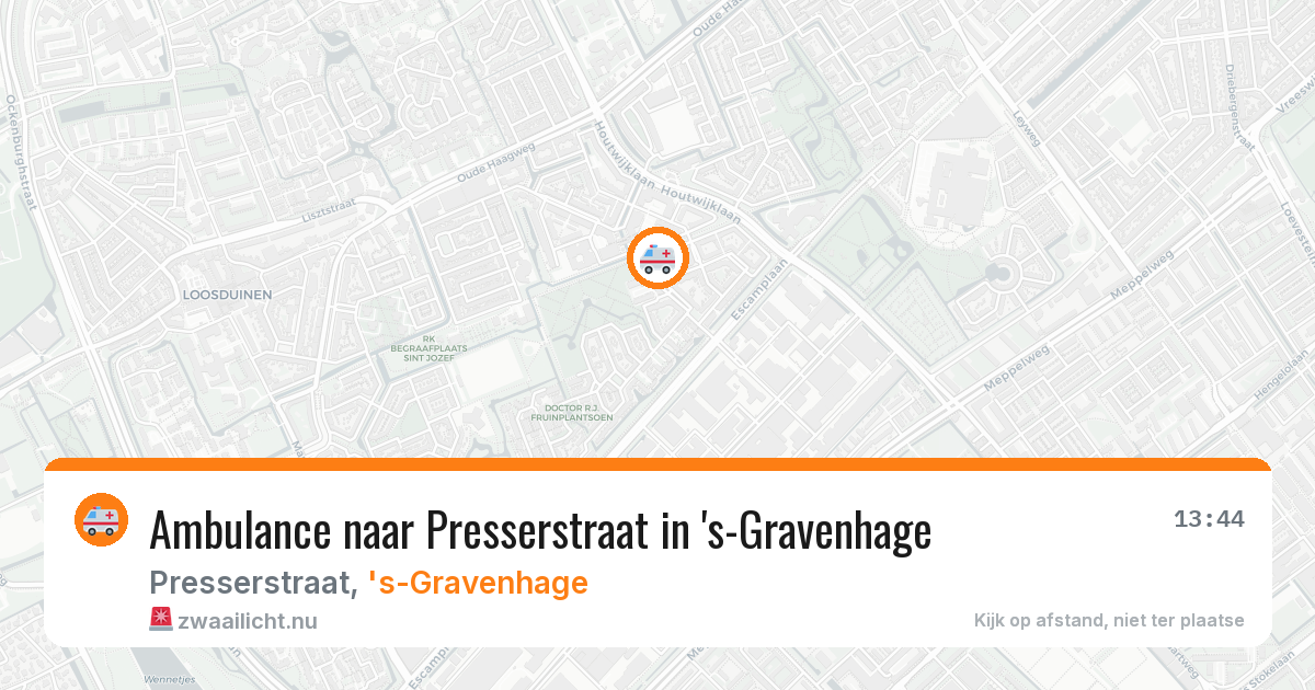 Ambulance naar Presserstraat in 's-Gravenhage — 20 mrt 2026