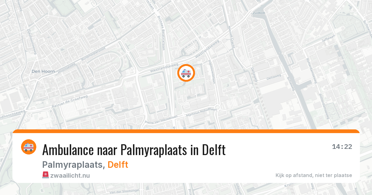 Ambulance naar Palmyraplaats in Delft — 27 mei 2026