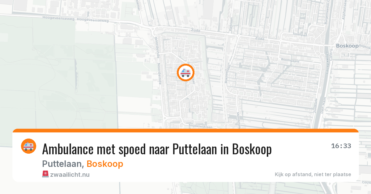 Ambulance met spoed naar Puttelaan in Boskoop — 24 mrt 2026