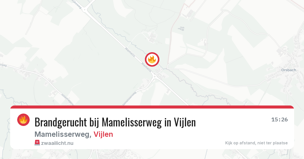 Brandgerucht bij Mamelisserweg in Vijlen — 17 feb 2026
