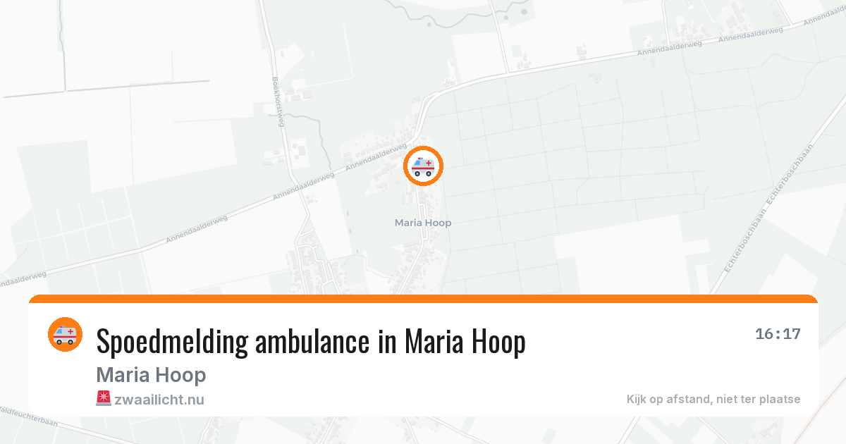 Spoedmelding ambulance in Maria Hoop — 30 mei 2026