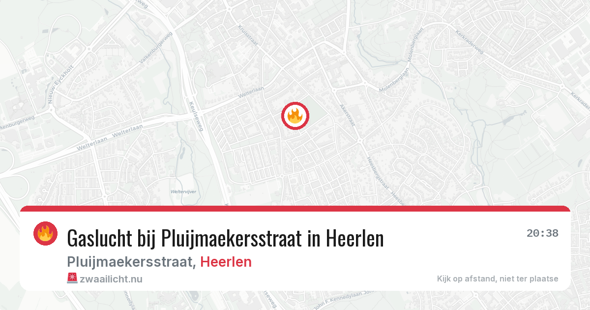 Gaslucht bij Pluijmaekersstraat in Heerlen — 7 jun 2026