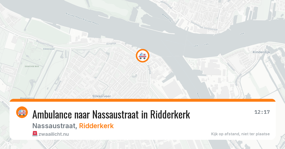 Ambulance naar Nassaustraat in Ridderkerk — 16 jul 2026