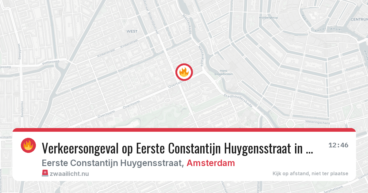 Verkeersongeval op Eerste Constantijn Huygensstraat in Amsterdam — 14 mei 2026