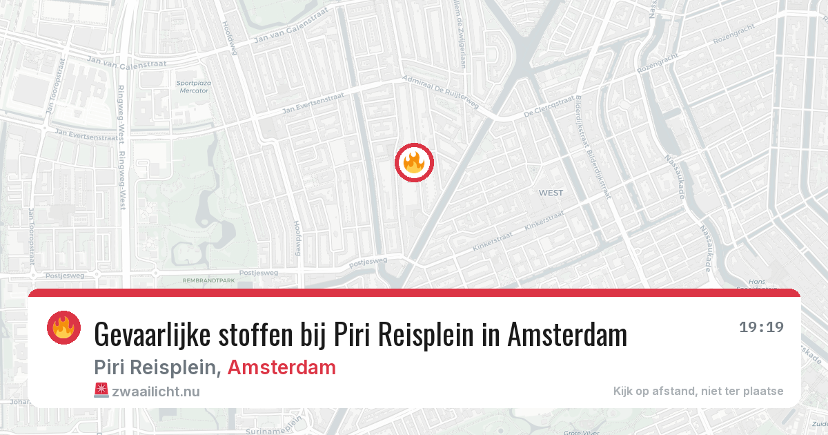 Gevaarlijke stoffen bij Piri Reisplein in Amsterdam — 14 mrt 2026