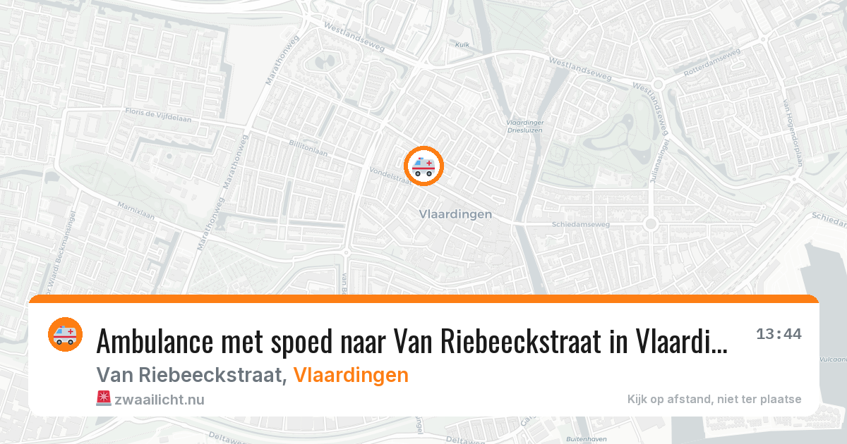 Ambulance met spoed naar Van Riebeeckstraat in Vlaardingen — 16 mrt 2026