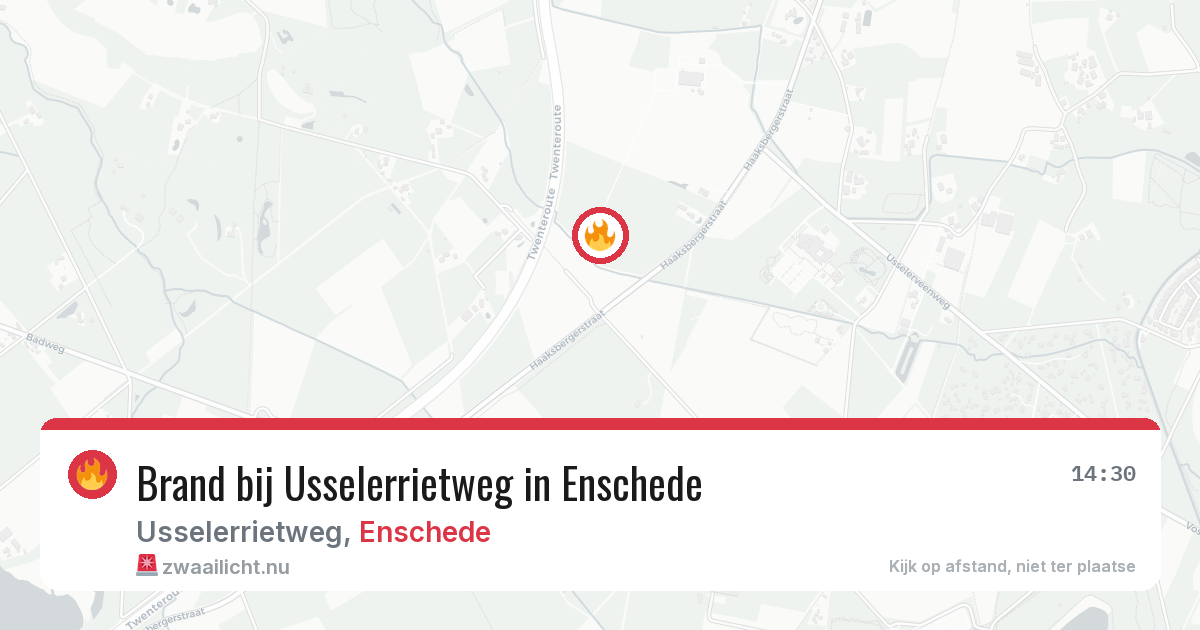 Brand bij Usselerrietweg in Enschede — 18 mei 2026