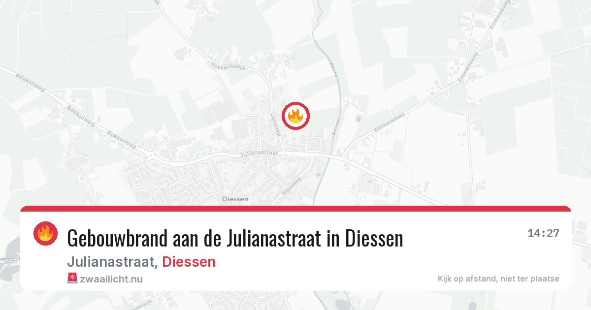 Gebouwbrand aan de Julianastraat in Diessen — 19 mrt 2026