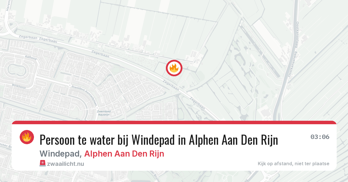 Persoon te water bij Windepad in Alphen Aan Den Rijn — 18 jul 2026