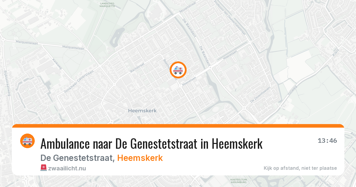 Ambulance naar De Genestetstraat in Heemskerk — 18 jul 2026