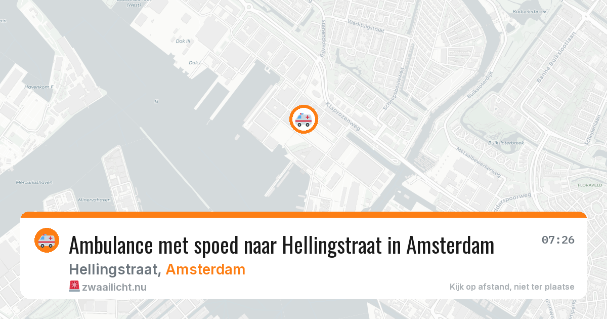 Ambulance met spoed naar Hellingstraat in Amsterdam — 23 mrt 2026