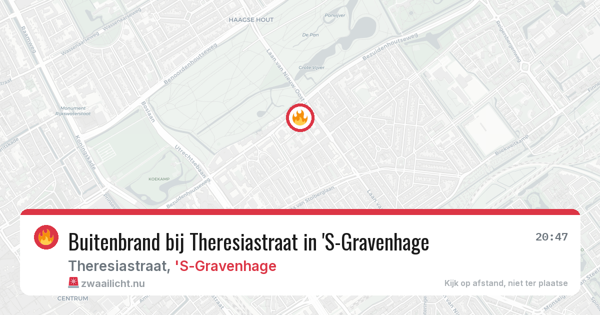Buitenbrand bij Theresiastraat in 'S-Gravenhage — 1 apr 2026
