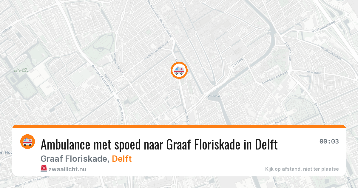 Ambulance met spoed naar Graaf Floriskade in Delft — 19 mei 2026