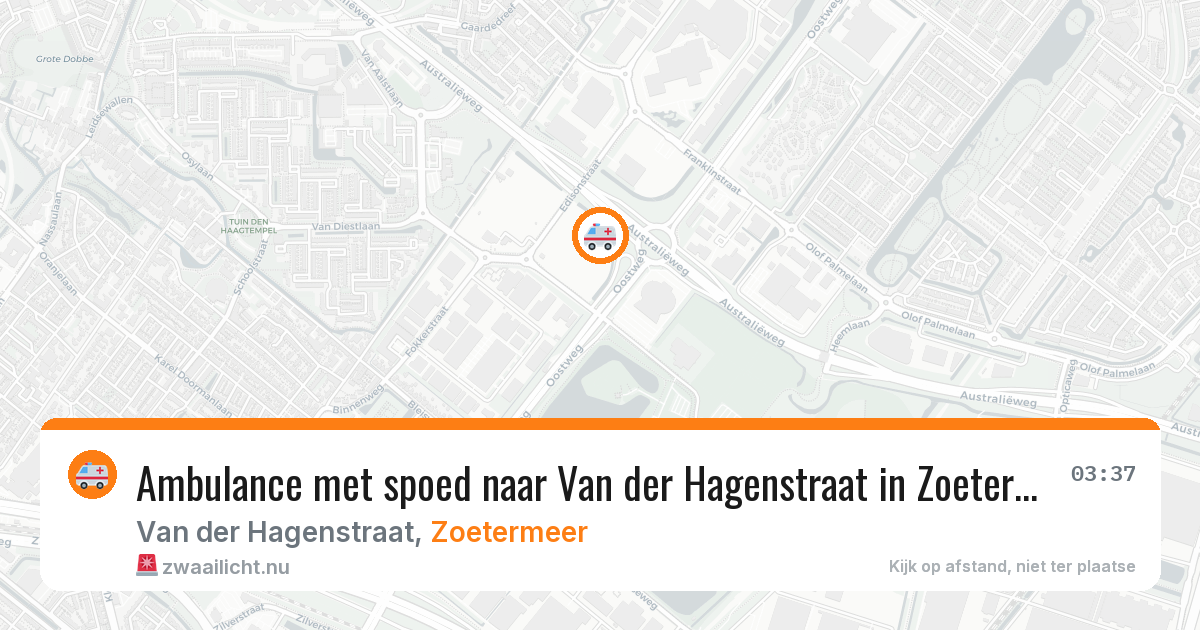 Ambulance met spoed naar Van der Hagenstraat in Zoetermeer — 18 jul 2026