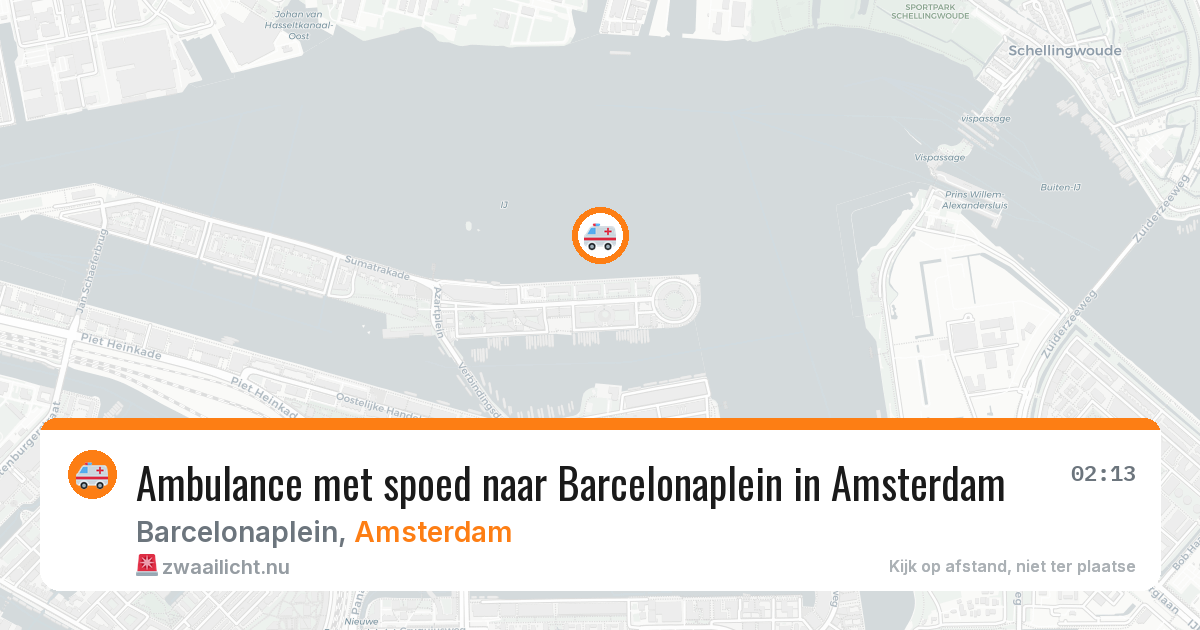 Ambulance met spoed naar Barcelonaplein in Amsterdam — 20 mrt 2026