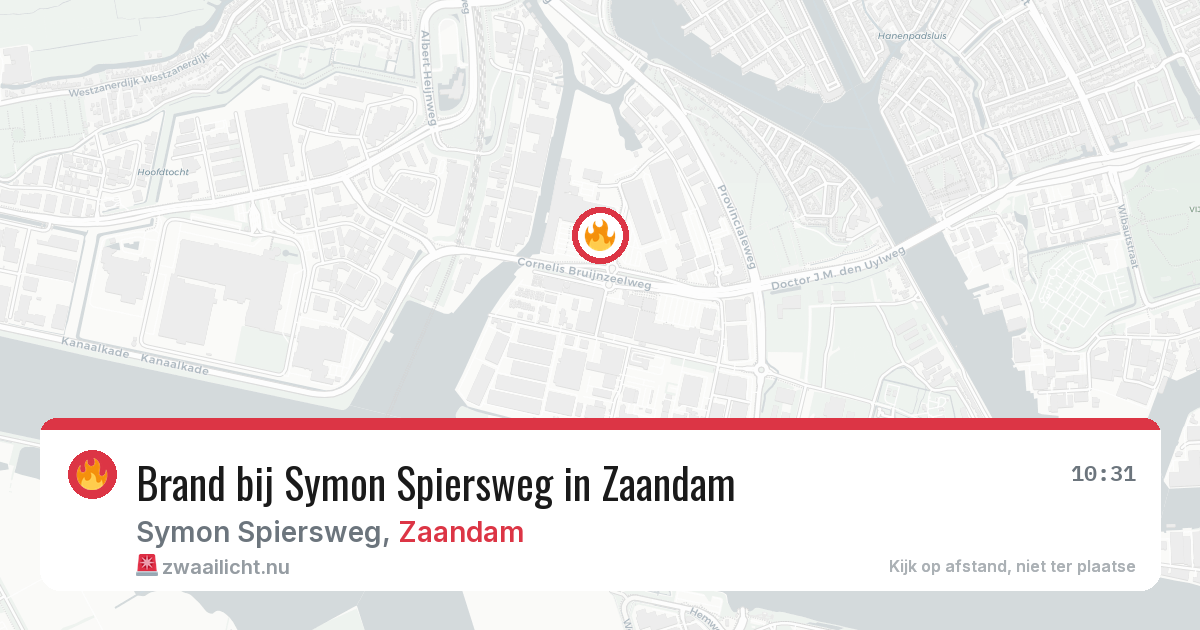 Brand bij Symon Spiersweg in Zaandam — 20 mrt 2026