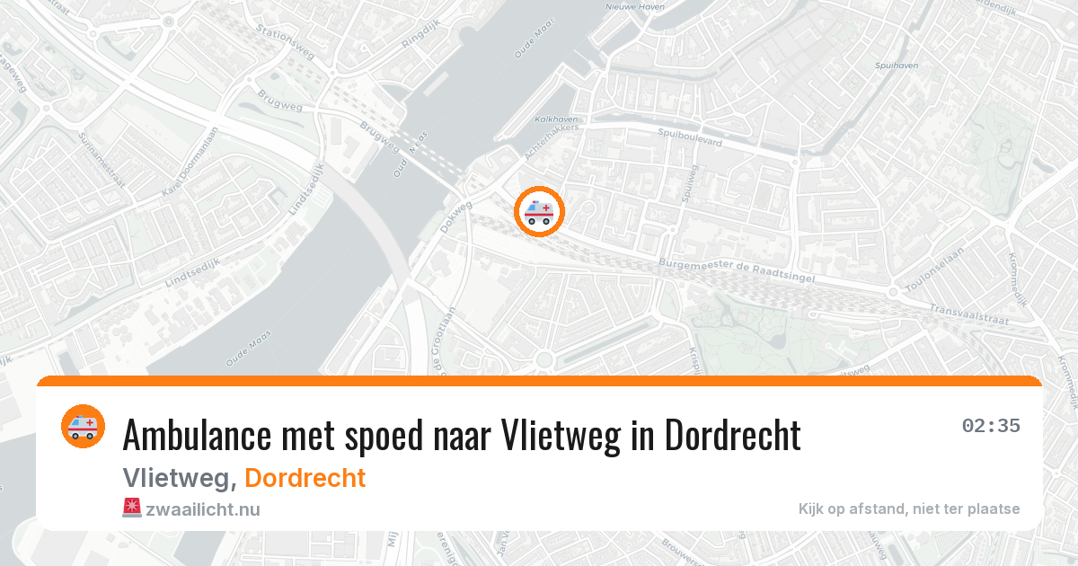 Ambulance met spoed naar Vlietweg in Dordrecht — 13 jul 2026