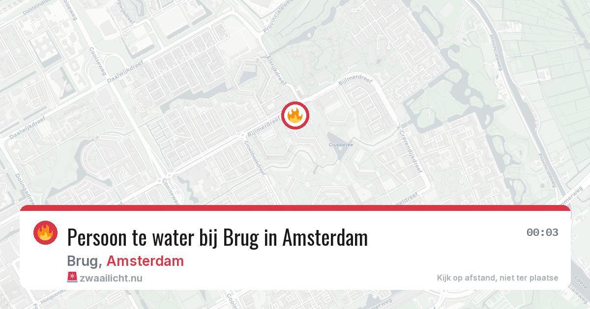 Persoon te water bij Brug in Amsterdam — 7 apr 2026
