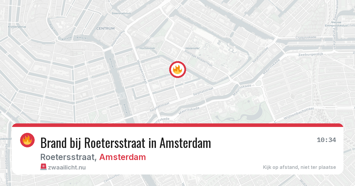 Brand bij Roetersstraat in Amsterdam — 14 jul 2026